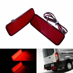For Ford Transit Van Custom Connect 2013-up Red LED Rear Bumper Reflector Brake Stop Tail Light Lamps