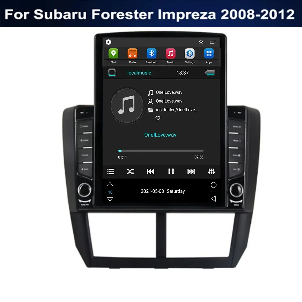 For Tesla Style 2 Din Android 14 Car Radio For Subaru Forester Impreza 2008- 2012 Multimedia Video Player GPS Stereo Carplay DSP