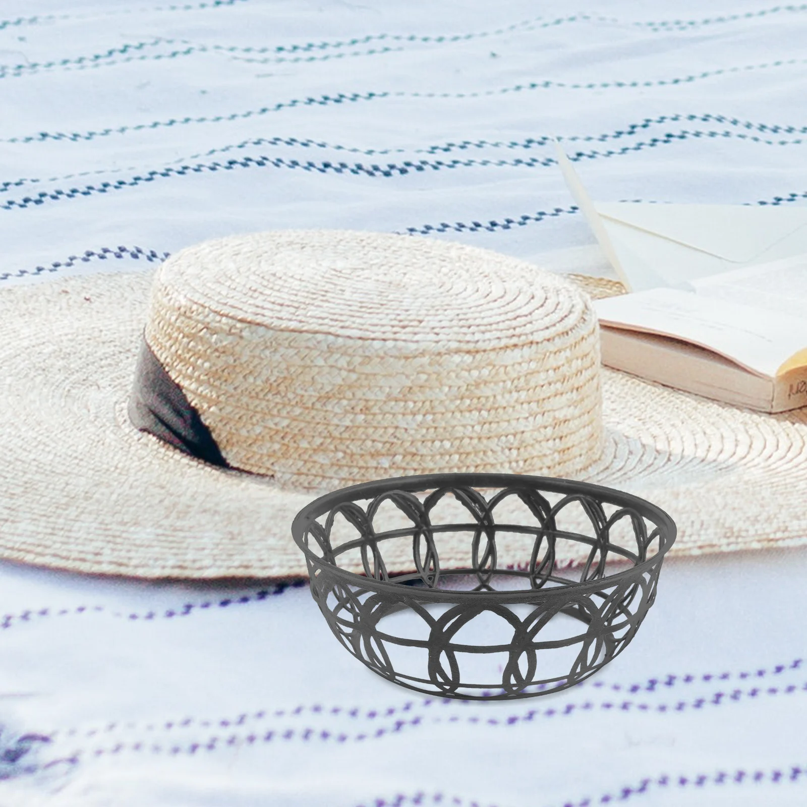 6 個の帽子インナーリングボウル竹ストロー 6 個の編組ホルダーラックファーマー DIY 用品プラスチックサポートループ