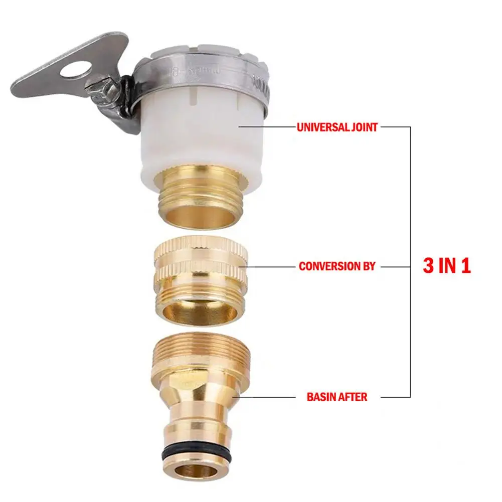 Conector Universal para grifo de cocina, adaptador para manguera, herramientas de riego de jardinería, equipo, suministros de jardín