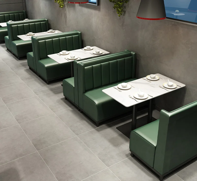 Commercial New Restaurant Hotel Cafe Furniture Round Restaurant Booth Couch Bench Table And Chair Set For Cafes And Restaurants