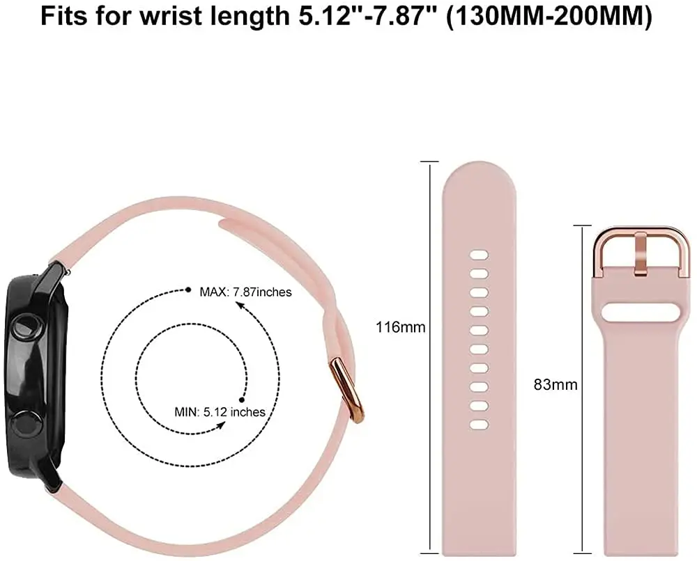 Armband für Amazfit Bip Max/6 5/Balance 3 2/Active Max/2/GTS 4 Serie, Silikonarmband, 20 mm/22 mm, mit Schnellverschluss. – Detail 4