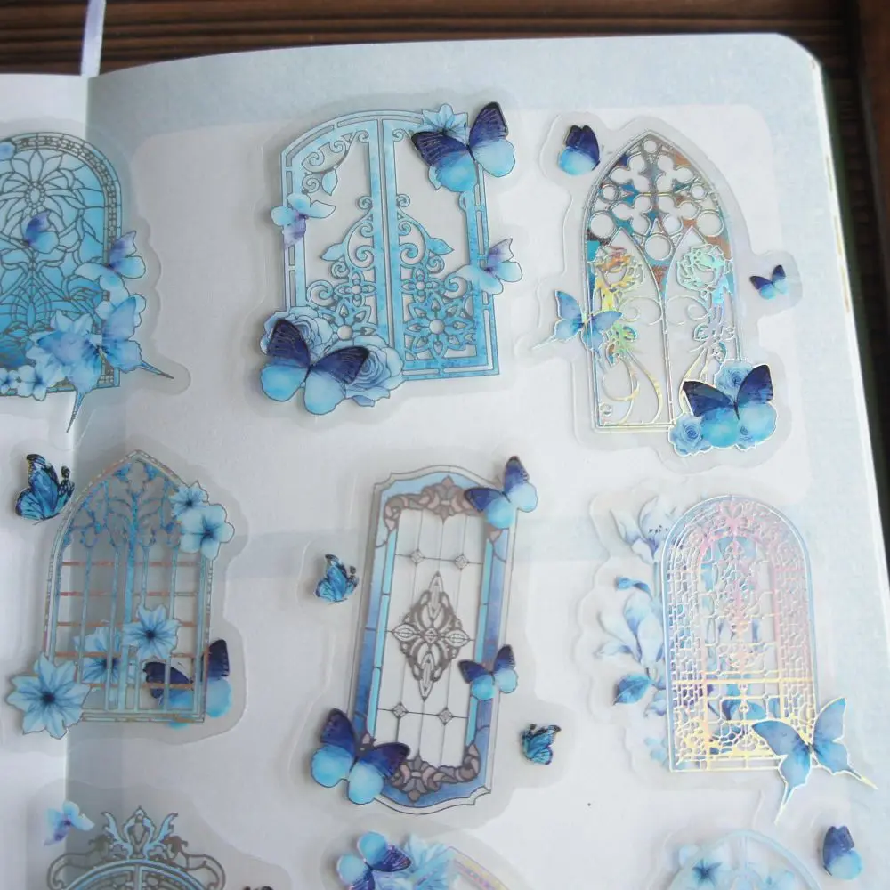 

10pcs Silver Moon Palace Window Mirror Furniture Style Sticker Scrapbooking DIY Gift Packing Label Decoration Tag