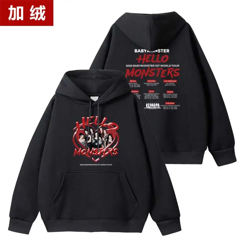 BABYMONSTER Concert Hello Monsters Hoodies Men Women Fashion Loose