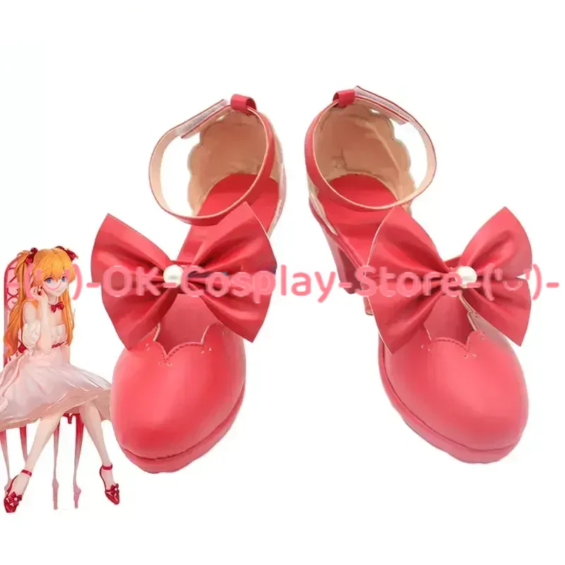 

Asuka Langley Cosplay Shoes EVA Cosplay Prop PU Leather Shoes Halloween Carnival Boots Custom Made