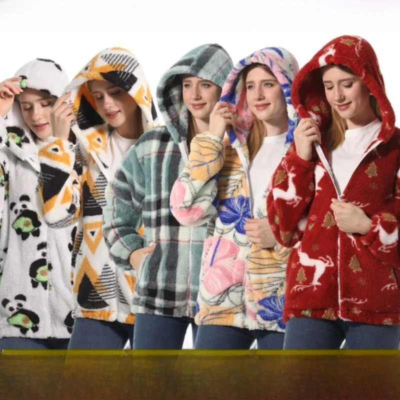 

Теплая мягкая вельветовая толстовка женская, утепленная, зимняя, повседневная, удобная, с геометрическим узором, на молнии, унисекс