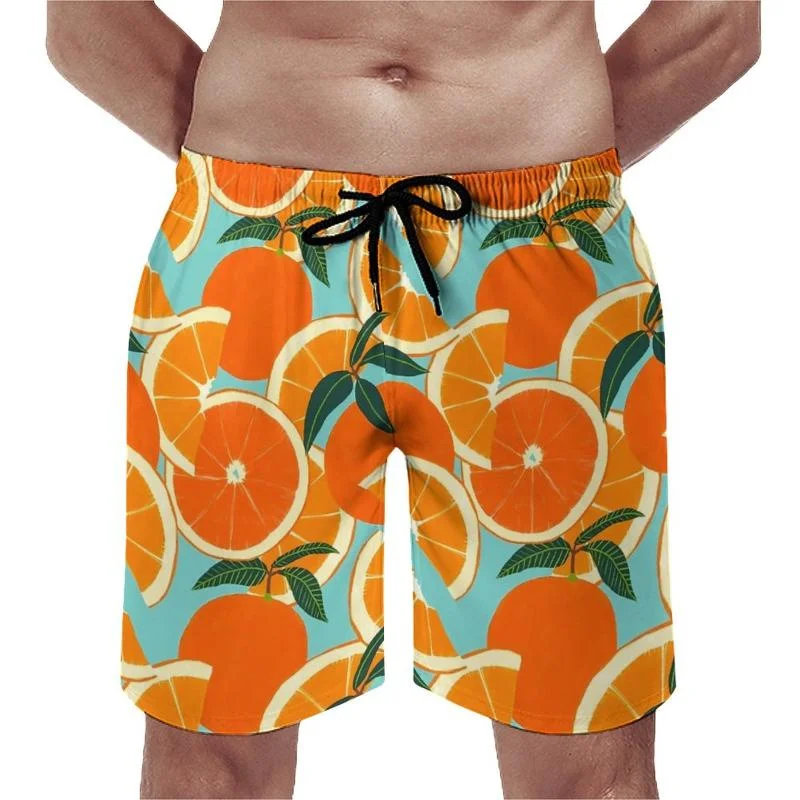 Harajuku Summer New 3D Tropical Fruit Orange Printing Beach Shorts For Men Children Fashion Funny Pants Homber Swimming Shorts