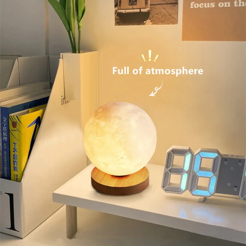 Moon Lamp AC90-260V G9 5W Bedroom Desk Lamp Warm Lighting Decoration Bedside Lamp Creative Sleep Ins Gift Atmosphere Night Lamp