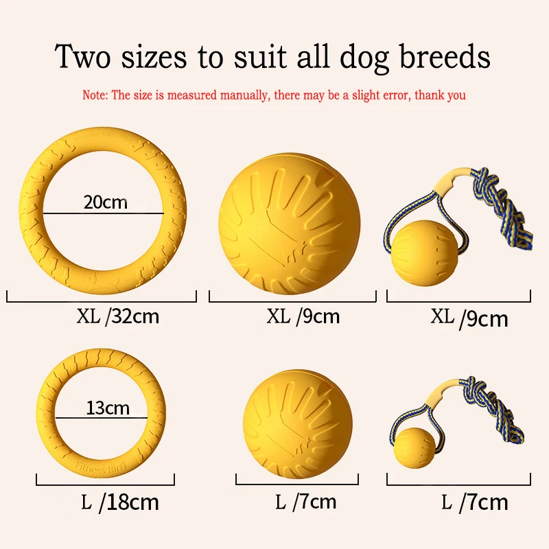 EVA Durable Dog Toys Puppy Chew Toy 4 Pack  Flying Disc + Ball + Tug Rope for Puppy&Adult Dogs  Chew-Proof Teeth Cleaning Set view 2