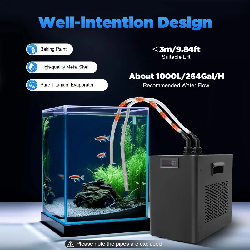 110V 270W 160L Aquarium Cooling Machine Aquarium Water Chiller Temperature Setting Range: -50~110°C