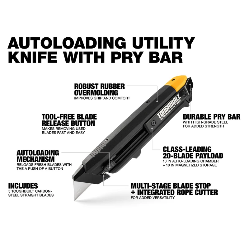 TOUGHBUILT Utility Knife Sharp Cutting Hand Multifunctional Cutting Hand Tool TB-H4S5-01 TB-H4-12-C