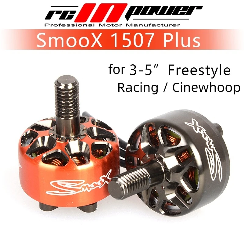 

Бесколлекторный двигатель Rcinpower Smoox 1507 Plus 2680kv/3800kv/4200kv для 3-5-дюймовых FPV-дронов и киневупов для гонок на радиоуправлении