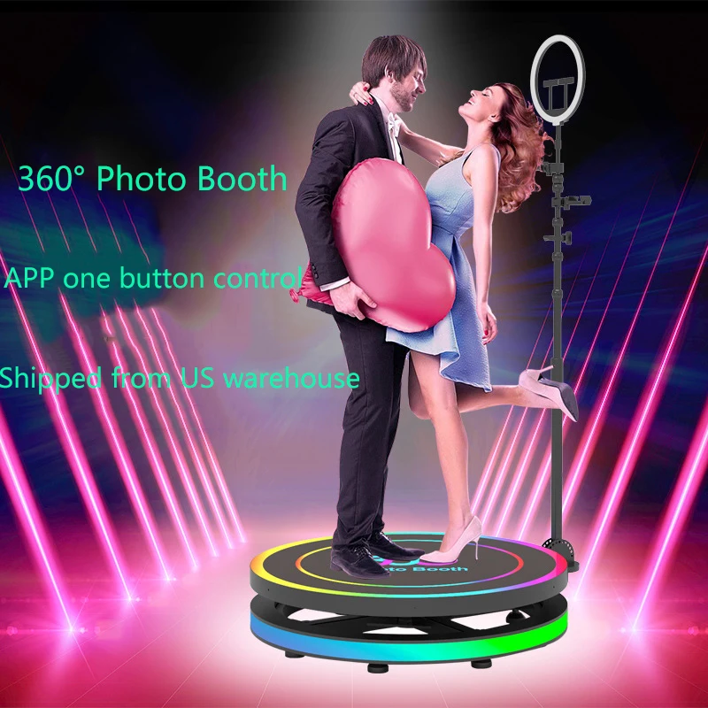 360 Photo Booth Rotating Automatic Machine For Events Partys Spin Selfie Platform Tournant 360 Video Booth 68cm/80cm/100cm/115cm