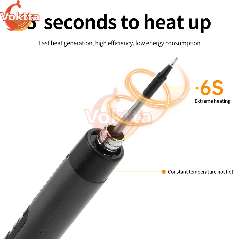 Imagem -05 - Conjunto de Ferro de Solda Elétrico Usb sem Fio Temperatura Ajustável Aquecimento Rápido Ferramentas Portáteis Digitais Inteligentes