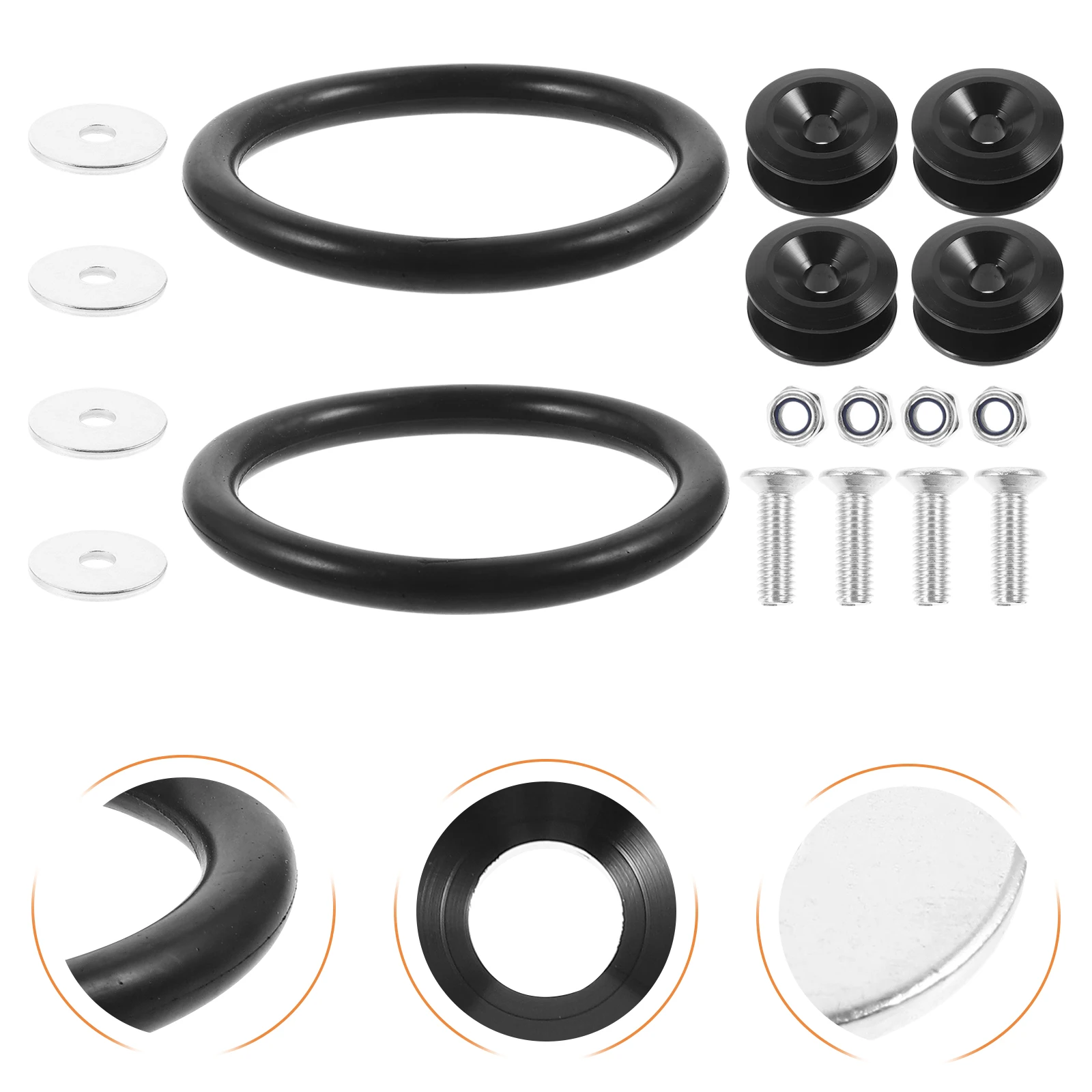 

Black Bumper Fastener Clips Reinforced Screw Car Modification Accessories Durable Metal Rubber Front Rear Bumpers Quick Release