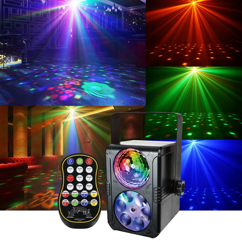 

LED Laser Projection Stage Lighting RGBW DJ Disco MIni Party Lights Remote Control for Christmas Wedding Home Club Decoration