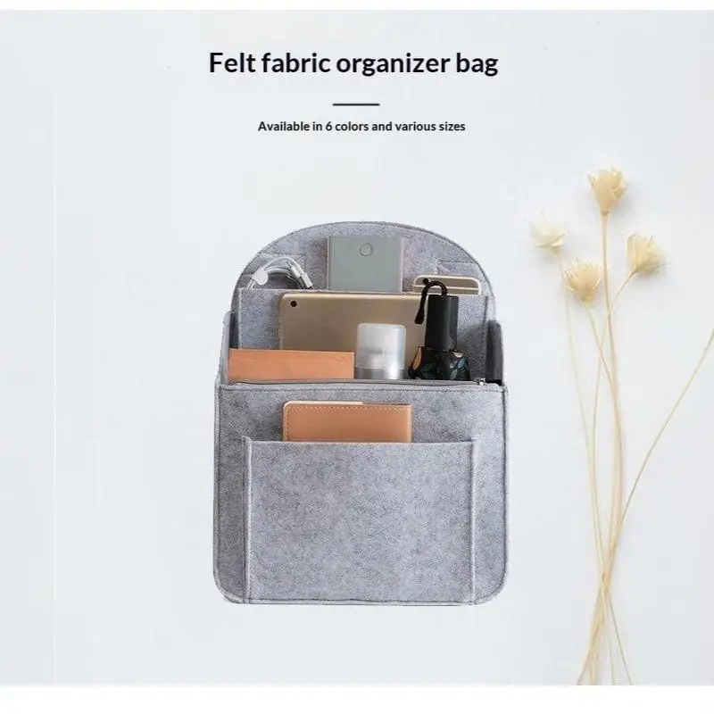 Filz-Rucksack-Organizer-Einsatz, Mehrfachfach-Tascheninlay, große Kapazität, leichter Trenner für Reise- und Schulaufbewahrung – Detail 7