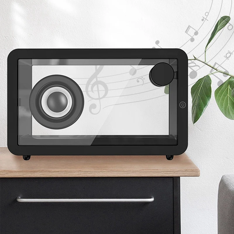 A73E-Portable Colorful RGB Simple Desktop Small Speaker LED Atmosphere Light Transparent Bluetooth Speaker