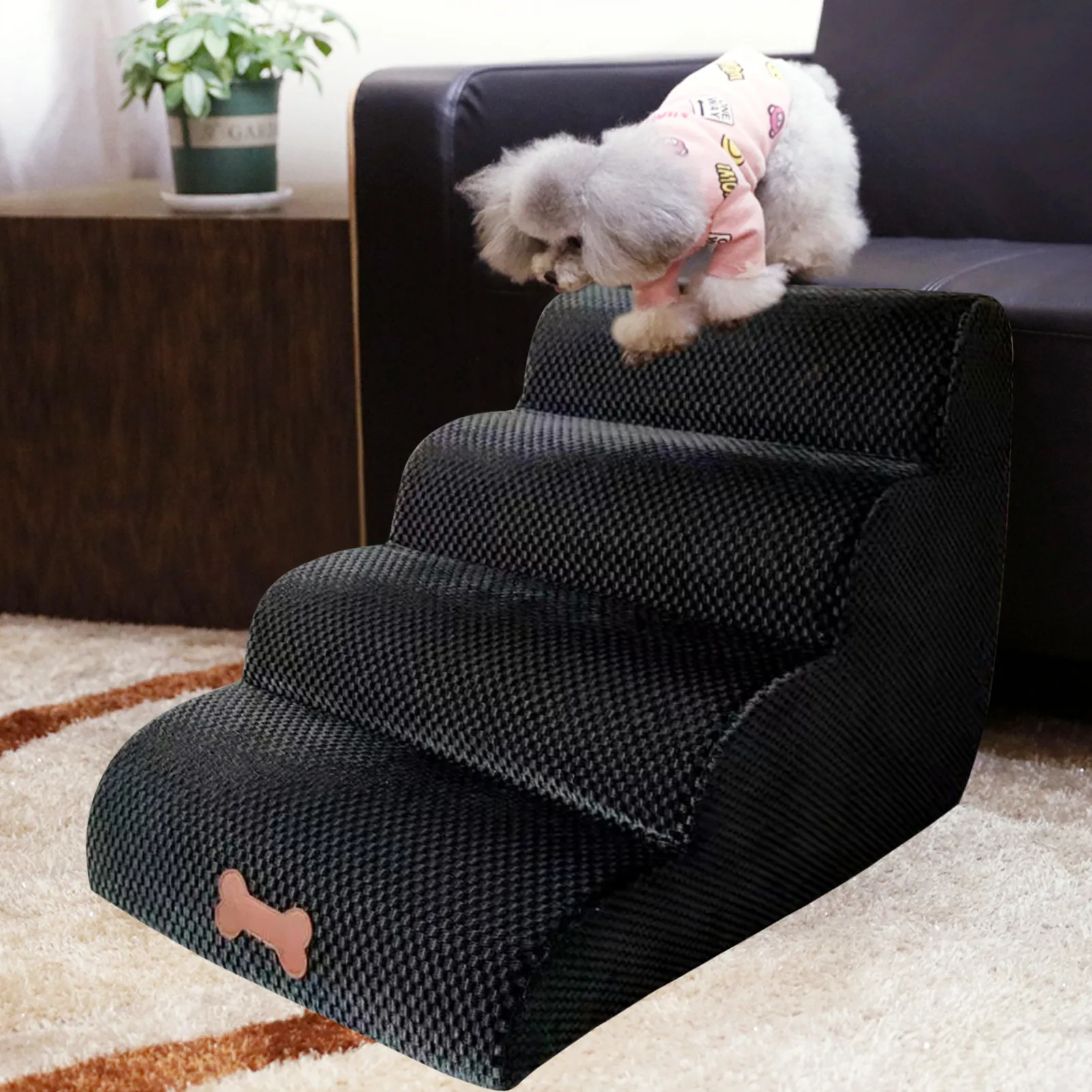 Dog Stairs 3 Steps Stairs For Small Dog Cat Pet Ramp Ladder Anti-slip Removable Dogs Bed Stairs Pet Supplies