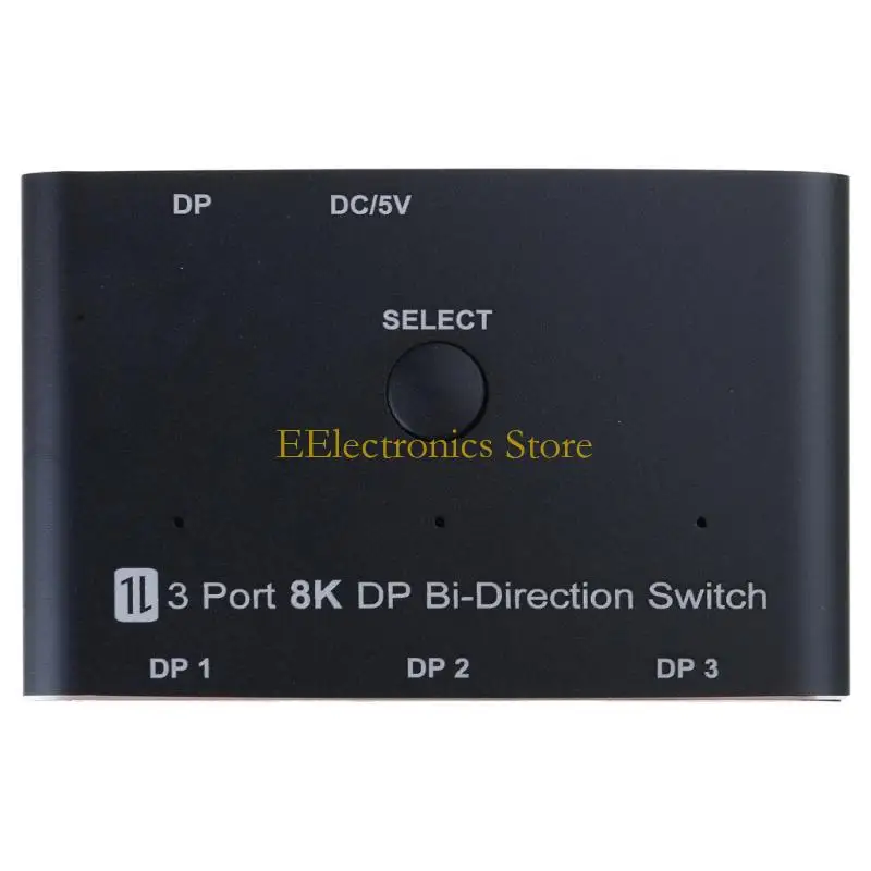

B03C DP1.4 Splitter Adapter 1.4 Select Switcher Box for Triple Screens Setups 8K30hz Video Transmission