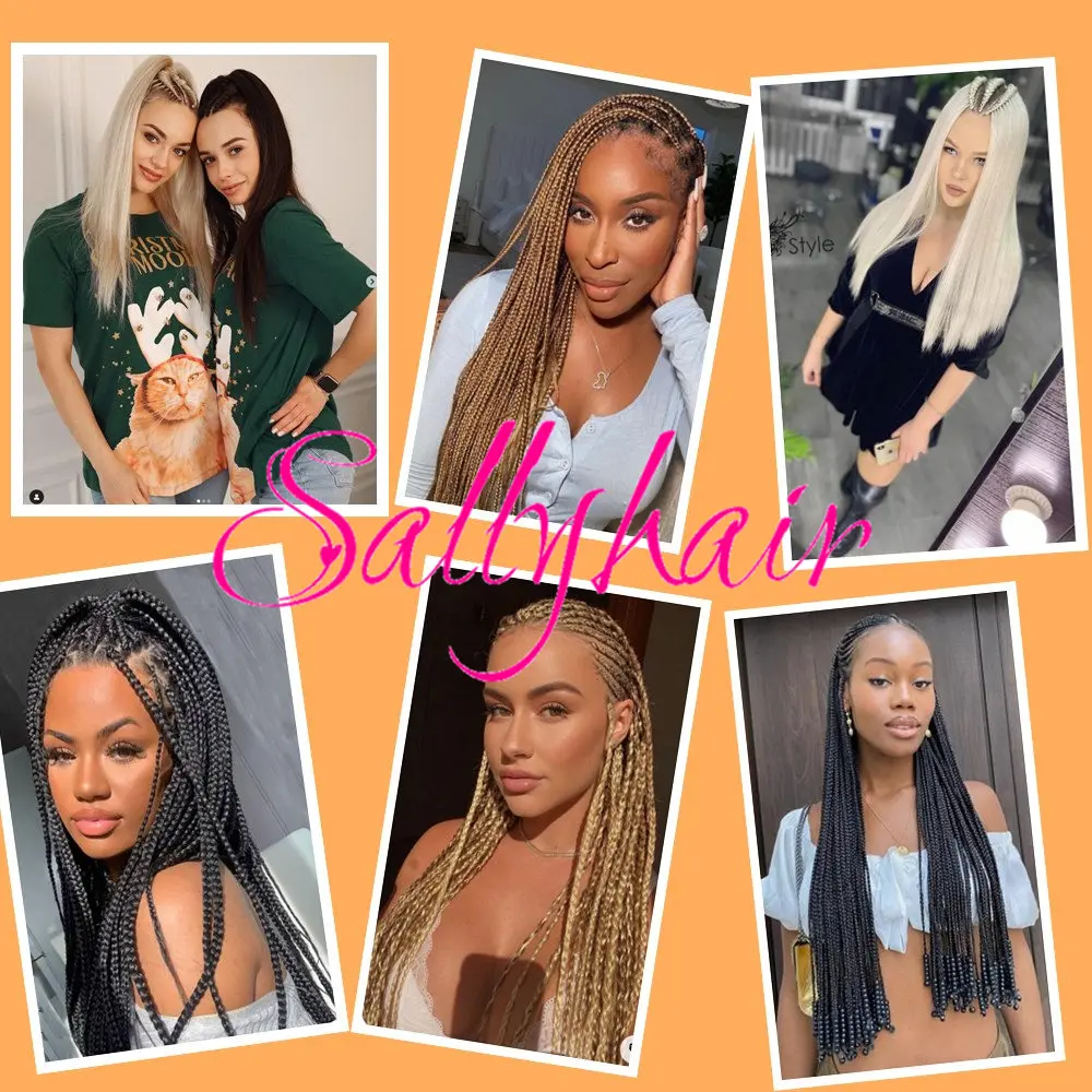 22” Silky Straight Crochet Braids Hair Synthetic Braiding Hair Bulk Pre Stretched Braiding Hair For Box Braids Hair Extensions