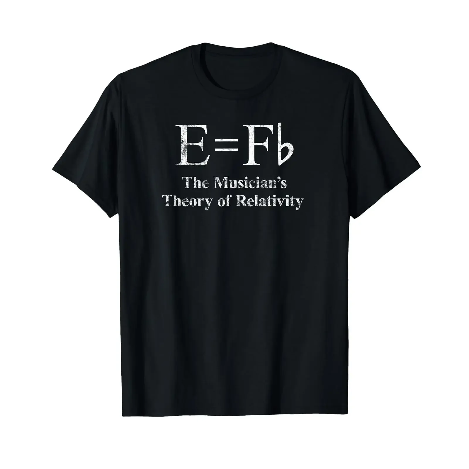 T-shirt humoristique pour musicien avec blague sur la théorie de la relativité E égal F Flat, style vintage délavé, streetwear polyvalent, unisexe, décontracté, homme