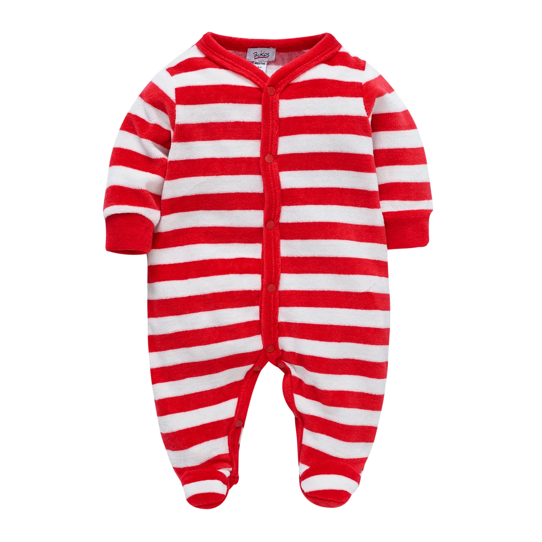 New Year Red Baby Rompers Velvet Soft Infant Jumpsuit Baby Girls Overalls Winter Pajamas Pink Clothing from 0-24M