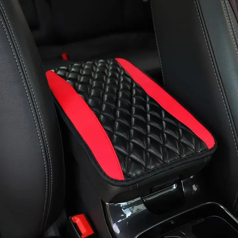 Car Center Console PU Leather Armrest Pad Cover, Car Arm Rest Seat Storage Box Mat Universal Waterproof Non Slip Durable