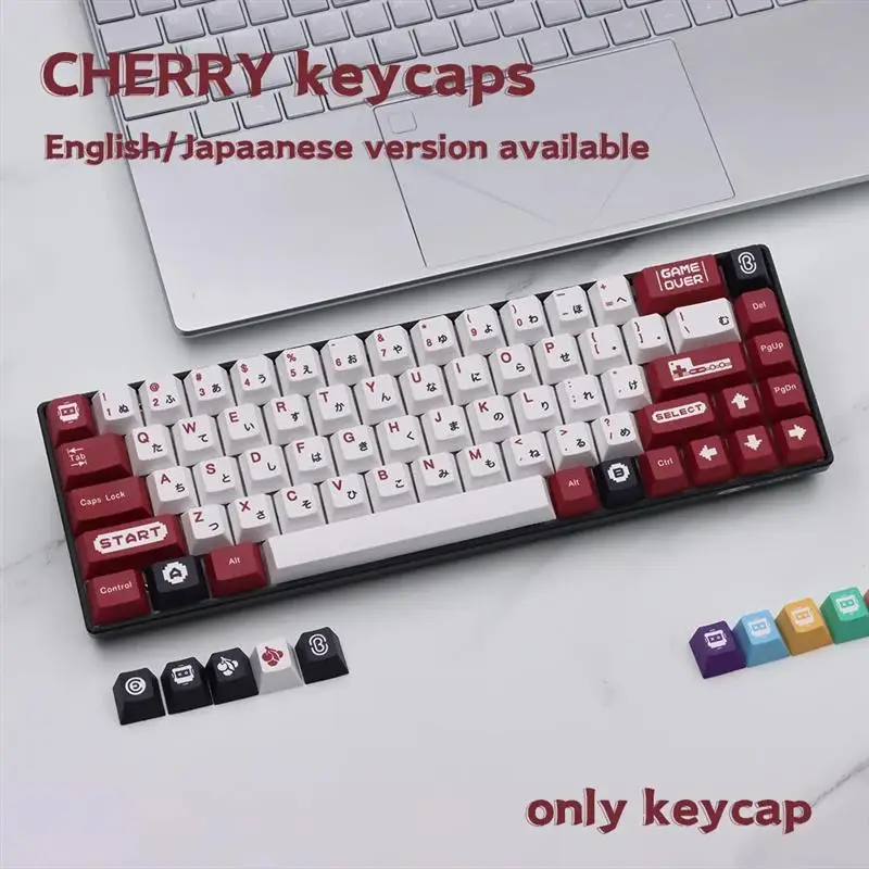 JTK Classic FC classic red and white machine keycap PBT cherry profile key cap set for cherry mx switch mechanical keyboard