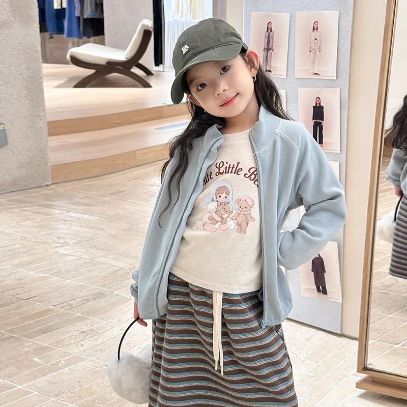 

2025 Autumn New Fashion Men and Girls Wool Double-sided Velvet Standing Collar Windproof Sweatshirt Warm Jacket BoutiqueClothing