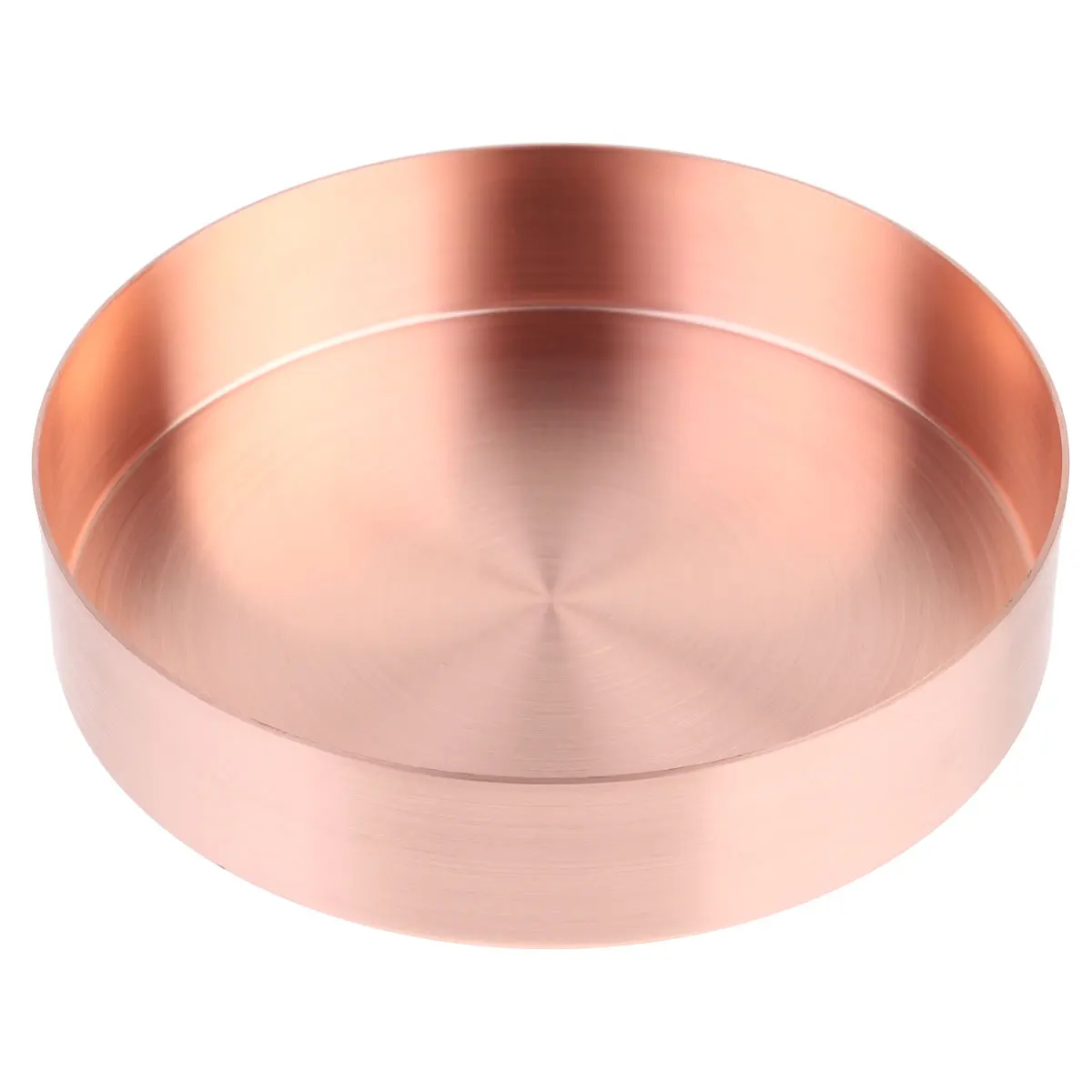 

Metal Tray 14 Cm Jewelry Plate Copper Storage Dish Desktop Round Organizer Necklace Ring Earrings Bracelet Holder Food Serving