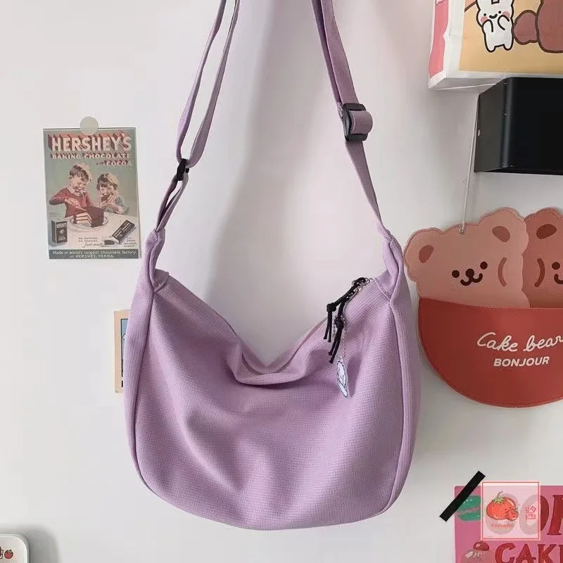 Bolso de hombro sólido Harajuku para mujer, bolsos multifunción simples que combinan con todo, bolsos cruzados de gran capacidad, monedero para