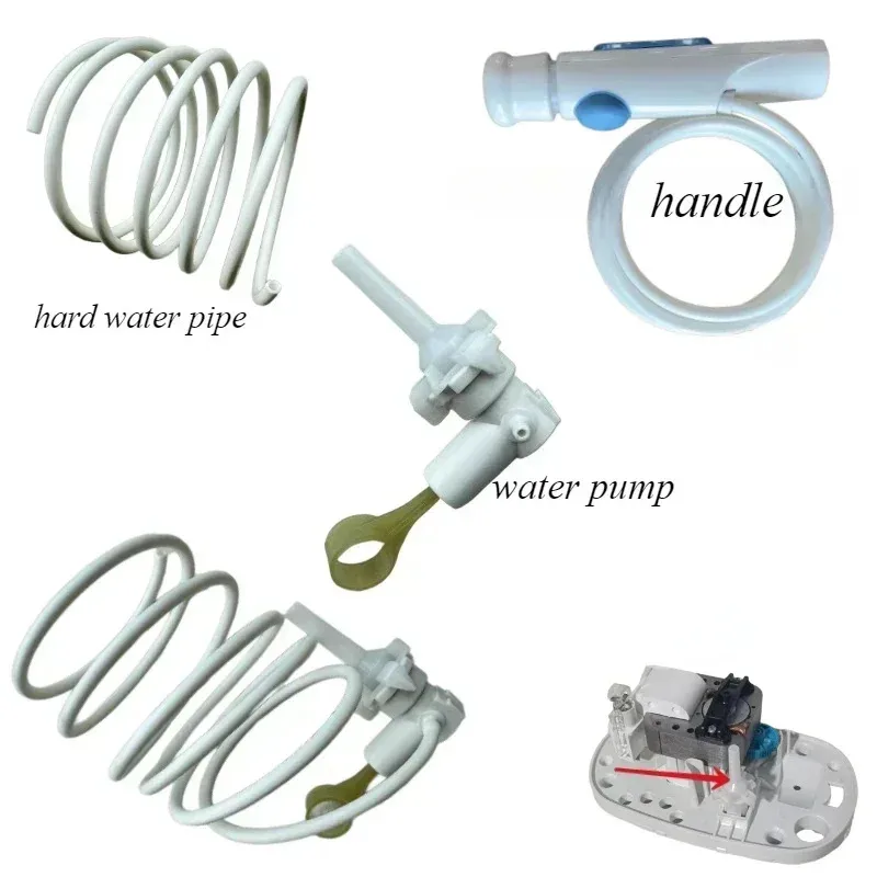 Bomba de agua con mango de tubería de agua dura para Waterpik WP-70EC/60EC, parte inferior de tubería de agua con fugas de agua y se puede reparar accesorios
