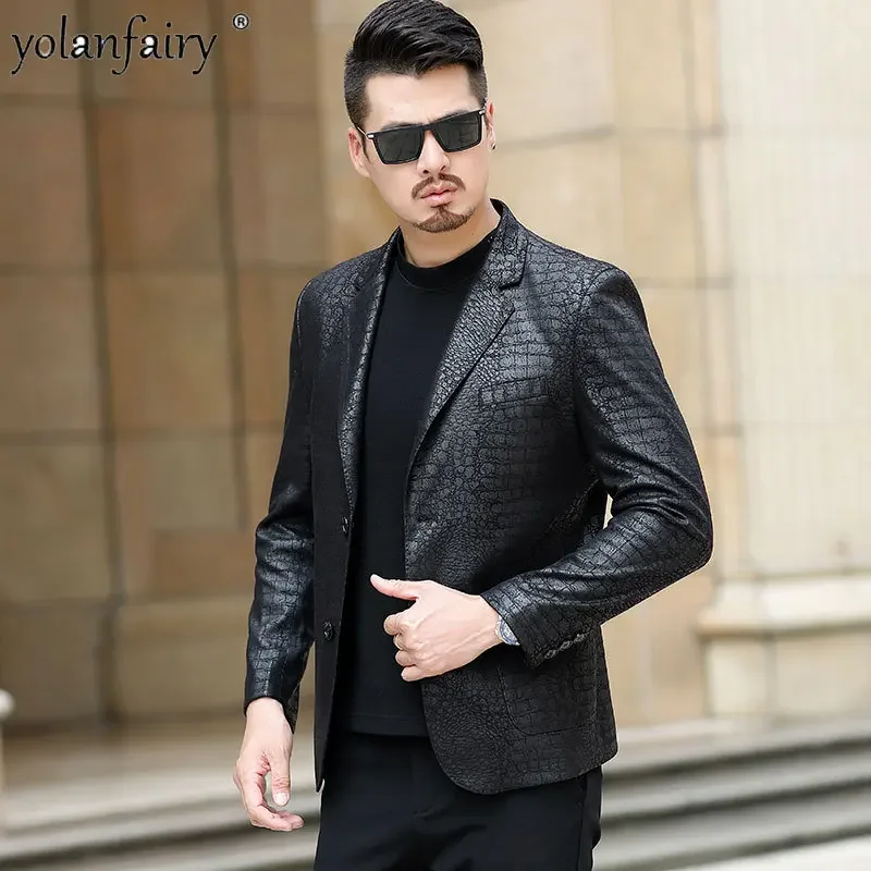 Spring Autumn New Suit Men Clothing Leather Jacket Male Leather Clothes PU Leather Coat Men's Suit Chaqueta Hombre FCY