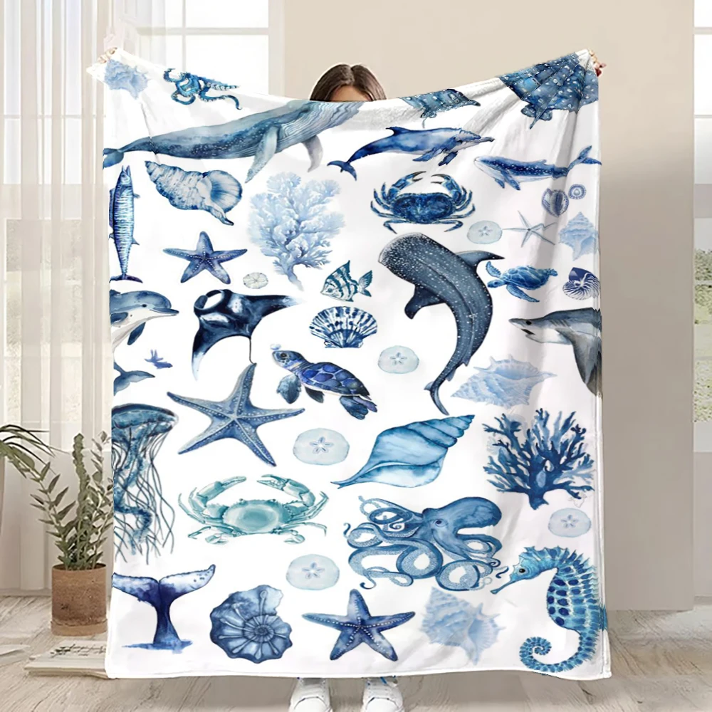 cobertor-de-flanela-com-estampa-de-animais-oceanicos-cinza-claro-golfinho-e-tubarao-cobertor-macio-para-sofa-e-cama