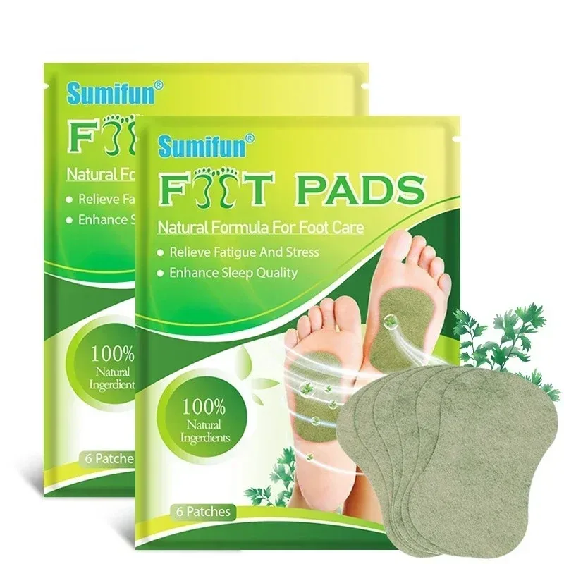 6 unid/bolsa parches para pies Cuidado Personal De La Salud moxibustión almohadillas para pies parche para pies ajenjo desintoxicación limpieza corporal aliviar el estrés