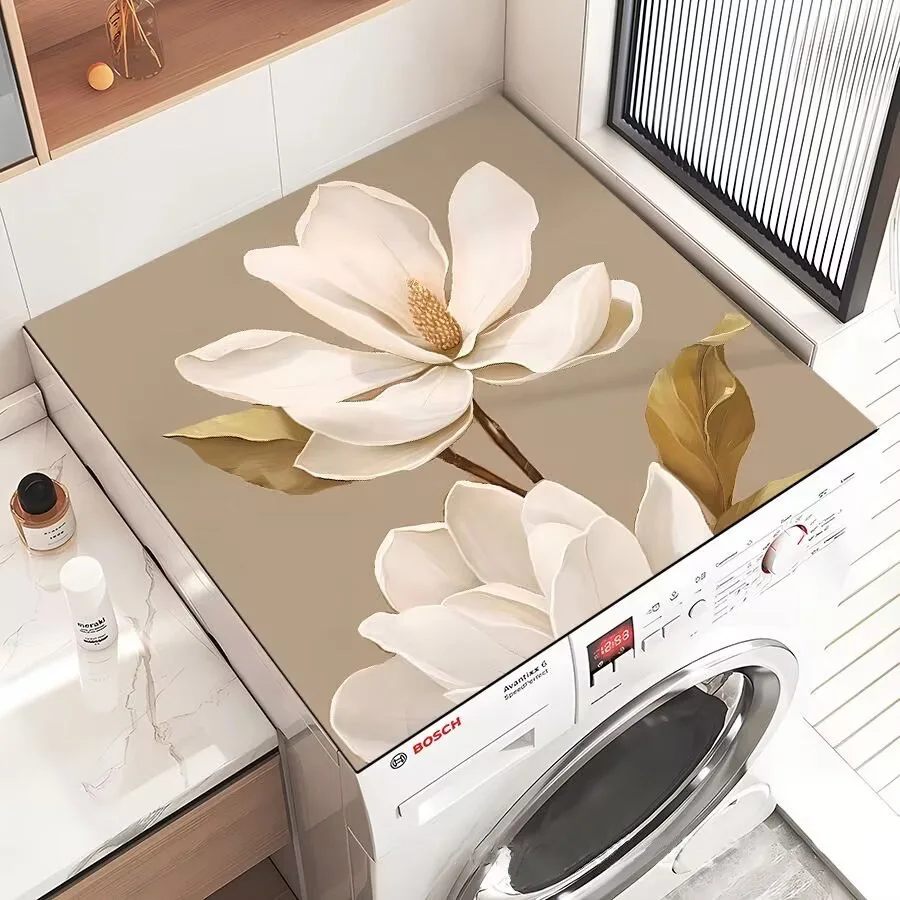 Nordic Washing Machine Cover Diatom Mud Dust-proof Water-absorbent Multi-function Fashion Bedside Cupboard Protective Home Decor
