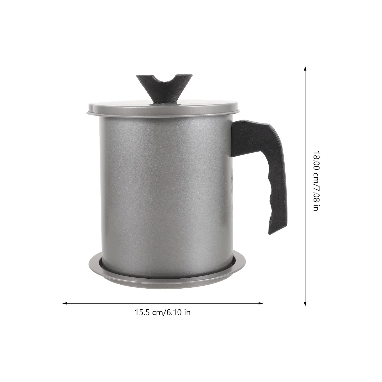 

Anti spill Pot 2.0L Grease Can Glass Filter Container Storage Grey Strainer Kitchen Restaurant Reusable Oil Strainer Food