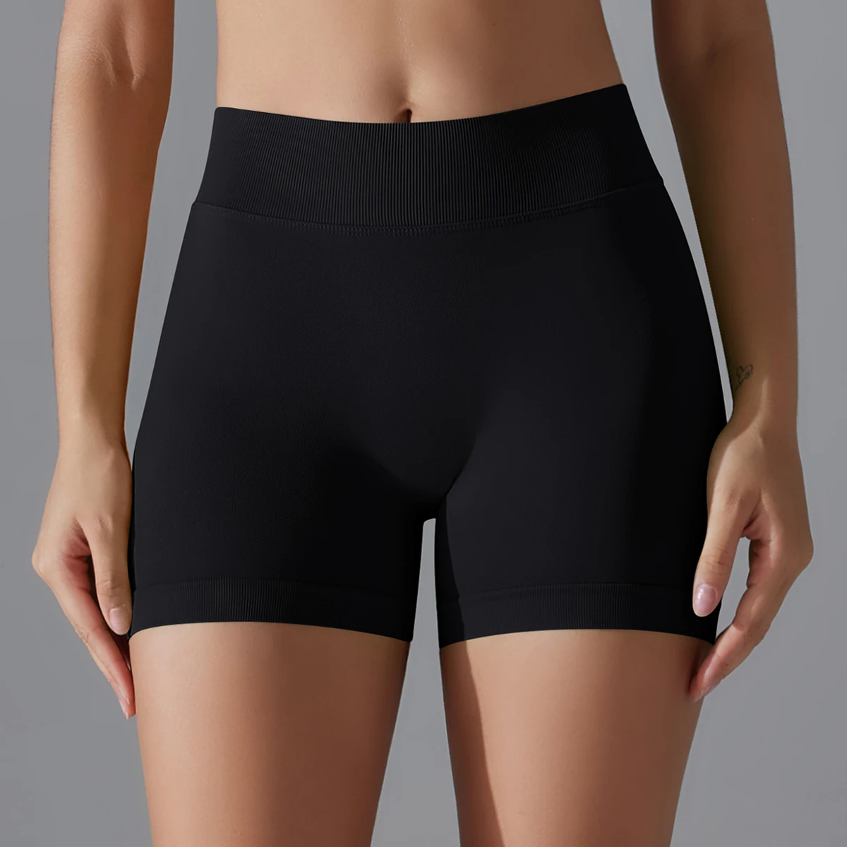 Hamidou-pantalones cortos de Yoga sin costuras para mujer, Shorts deportivos de realce de glúteos, transpirables, secado rápido - details 1