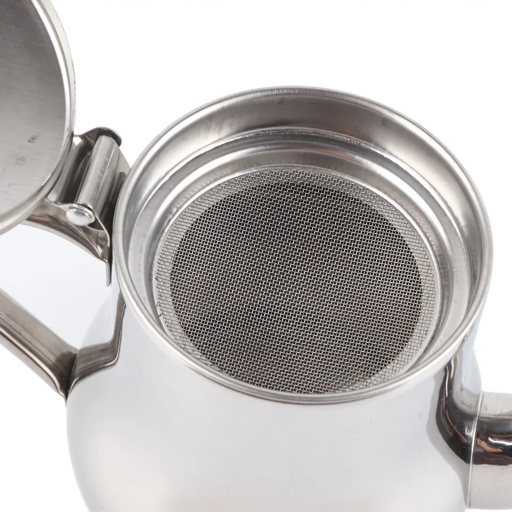 Stainless Steel Stainless Steel Tea Pot Durable Removable Strainer Oil Strainer Pot Rusty Proof Silver Teapot with Filter view 3