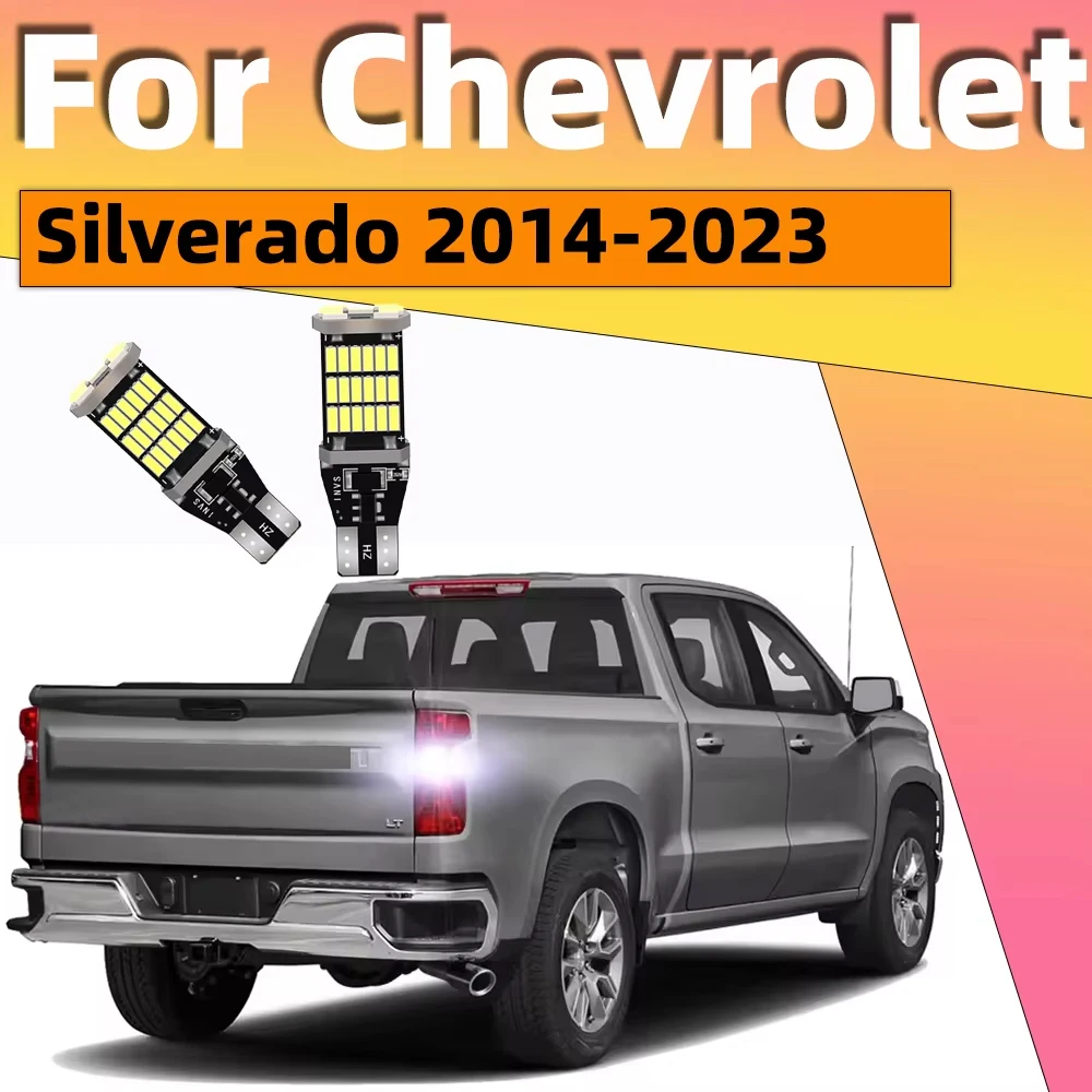 2Pcs Backup Lamp 6000K Car Reversing Lights For Chevrolet Silverado 2014 2015 2016 2017 2018 2019 2020 2021 2022 2023 Canbus 12V