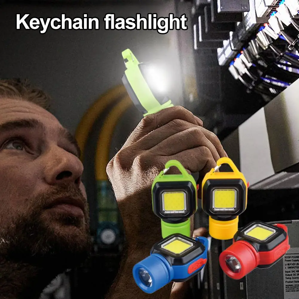 Multi-Functional Keychain Light USB Rechargeable Flashlight Portable Outdoor Emergency Light Waterproof Hand Flashlight