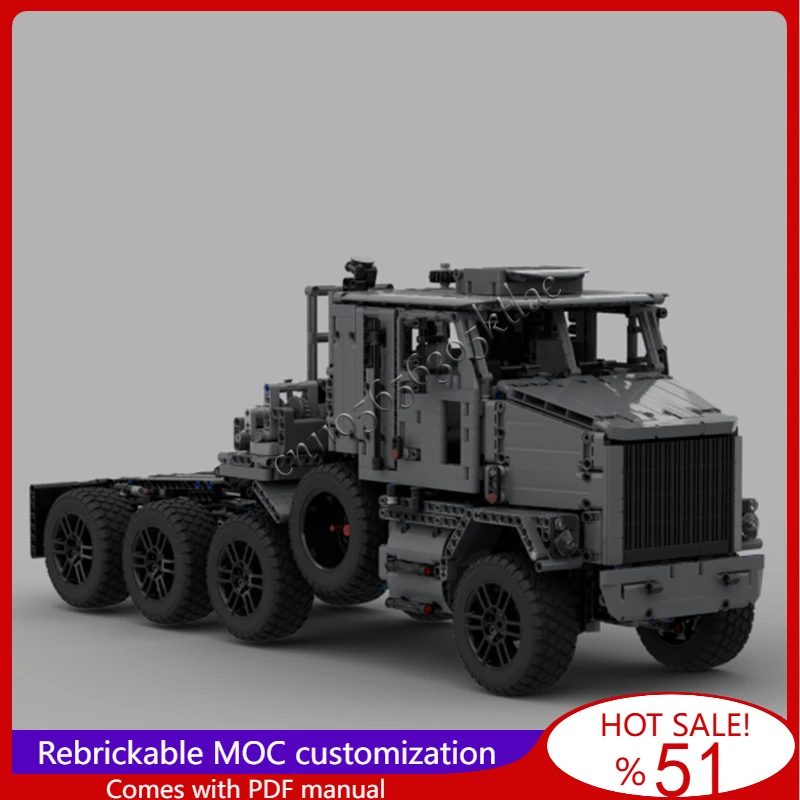 2929Parts M1070 Heavy Cargo Towing Truck Model MOC Buildin Blocks Bricks Creative Assembly Toys Children Surprise Festival Gifts