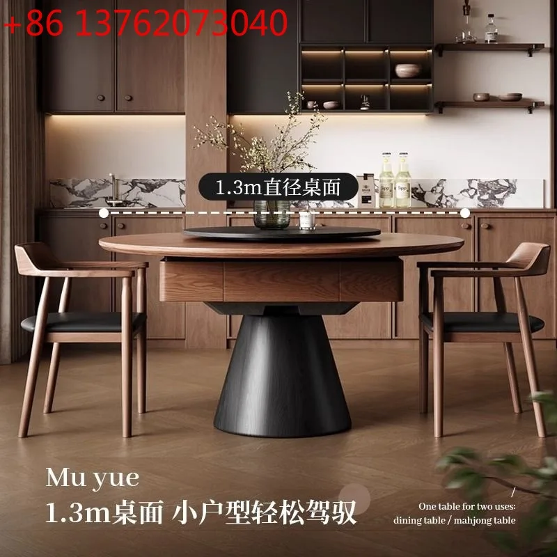 

Новый китайский обеденный стол, стол для маджонга, двойного назначения, встроенная автоматическая машина для маджонга из цельного дерева, бытовая маленькая квартира