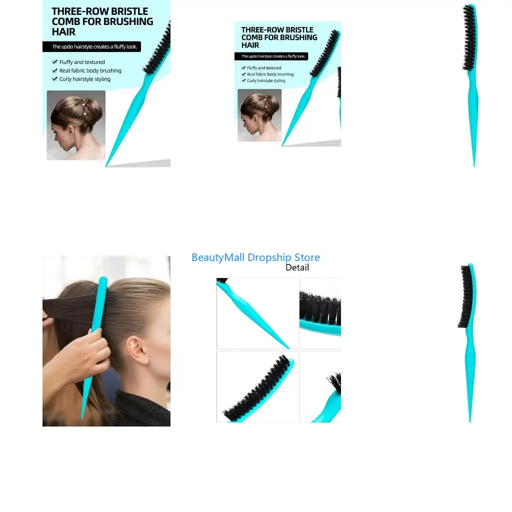 40JD Hair Styling Comb Backcomb Brush for Volumizing & Lift for Updos Big Hair