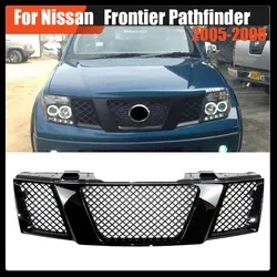 Front Bumper Mask Type ABS Gloss Black Racing Grille Grills Car Styling Accessoires For Nissan Frontier Pathfinder 2005-2008