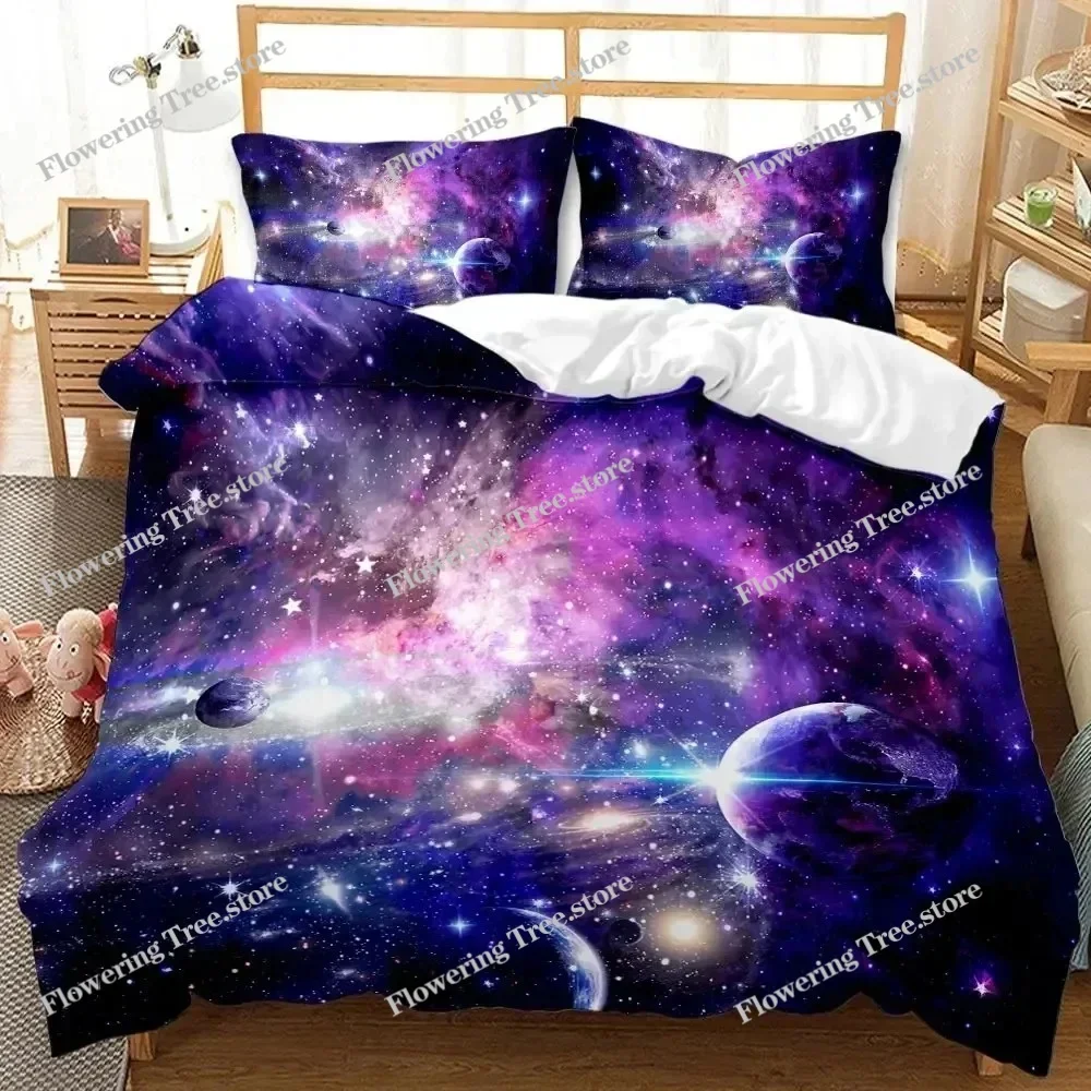 

3D Print Galaxy Universe Outer Space Bedding Set Duvet Cover Bed Set Quilt Cover Pillowcase Comforter king Queen Size Boys Adult