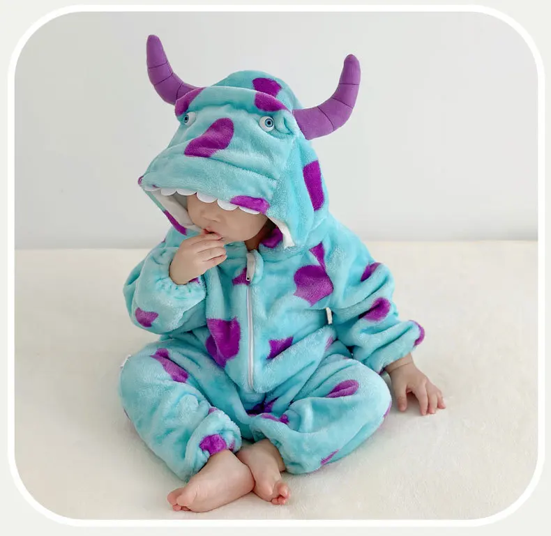 Neuer Frühlings- und Herbst-Flanell-Strampler für Neugeborene, Baby-Langarm-Warm-Pyjama, weicher Kinder- und Kleinkind-Strampler, lässige Loungewear für Kinder und Kleinkinder – Detail 7