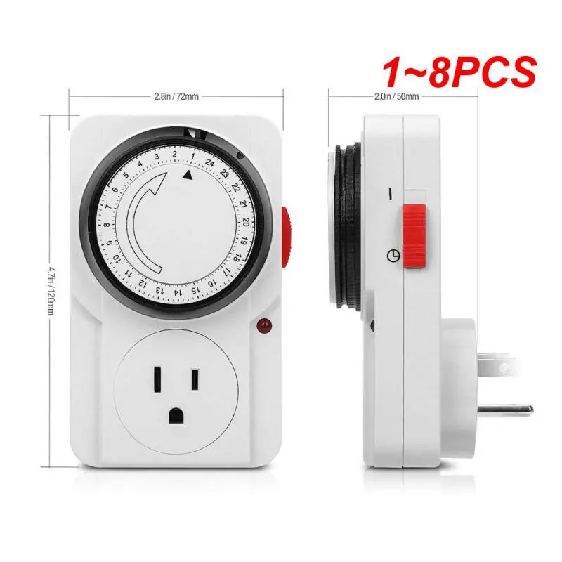 1~8PCS Hour Programmable Mechanical Timer Switch Universal Socket  Timer 220V 16A Europe Plug EU plug