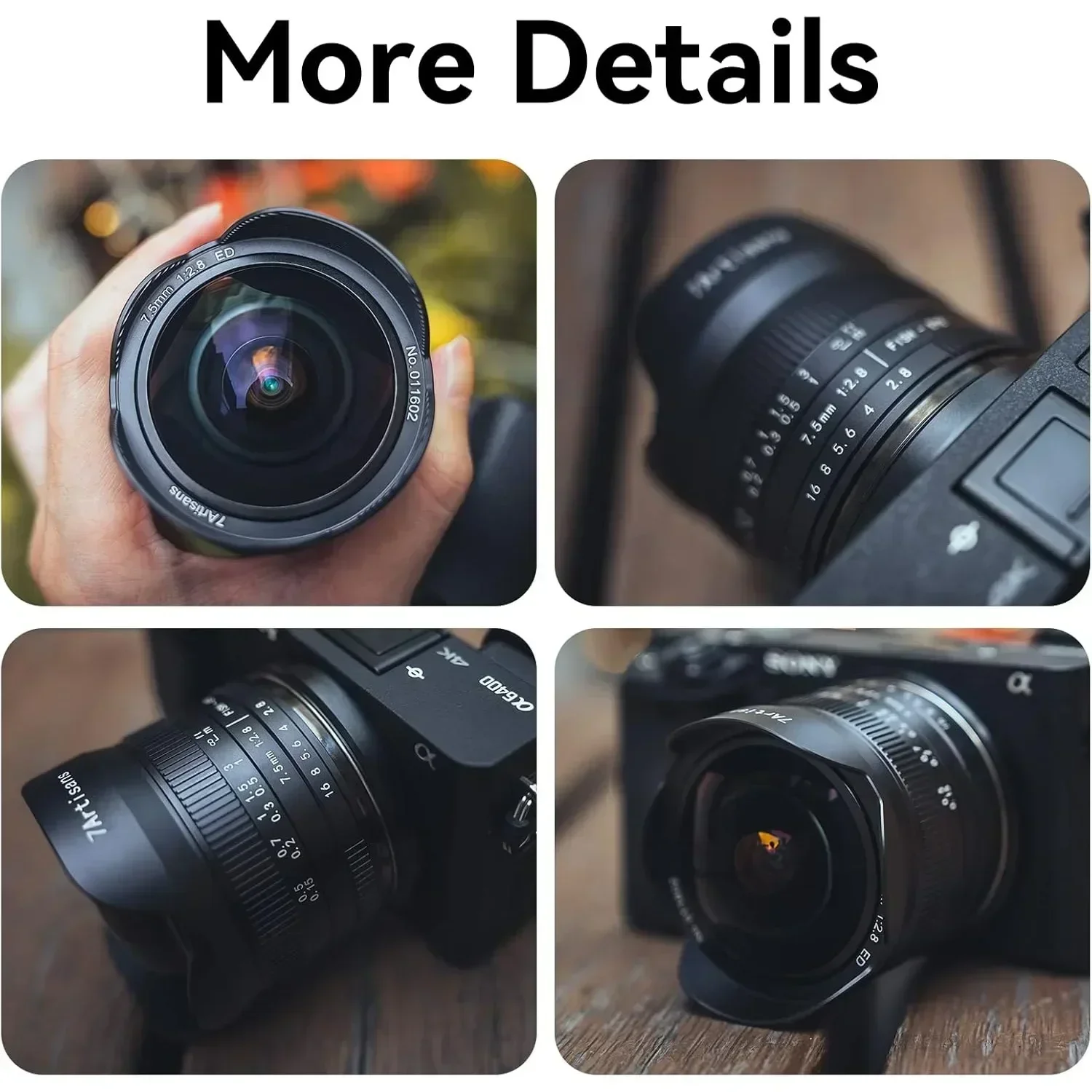 7Artisans 7.5 مللي متر F2.8 II عدسة عين السمكة زاوية واسعة التركيز اليدوي عدسة ثابتة لسوني E فوجي XF نيكون Z مايكرو M4/3 كانون EOS-M كاميرا
